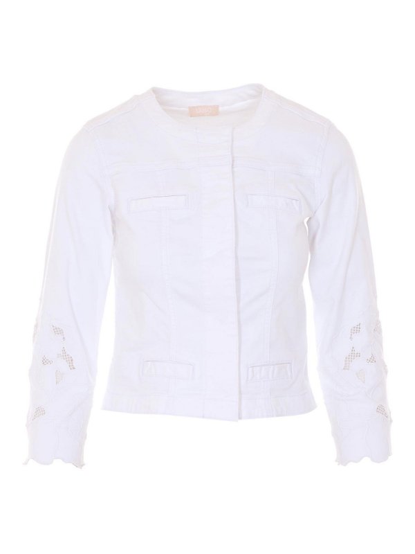 Liu Jo: crew necks - White Denim Jacket