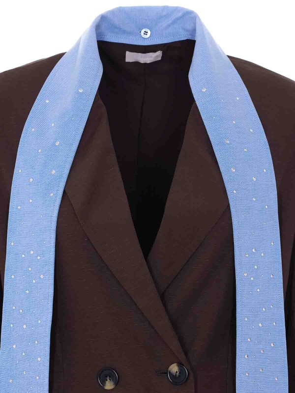 Brown And Light Blue Jacket shop online: Liu Jo