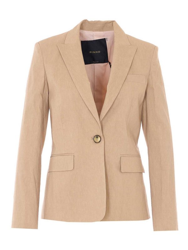 Pinko: blazers - Beige Freda Blazer