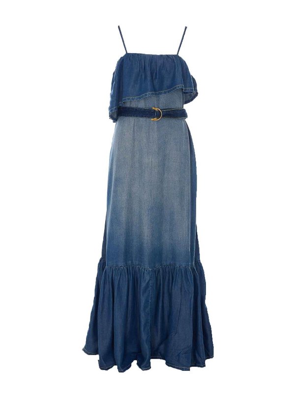 Pinko: Knielange Kleider - Knielanges Kleid - Blau