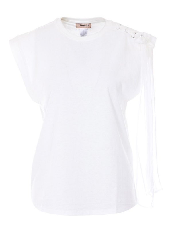 TWINSET: Camisetas - Camiseta - Blanco