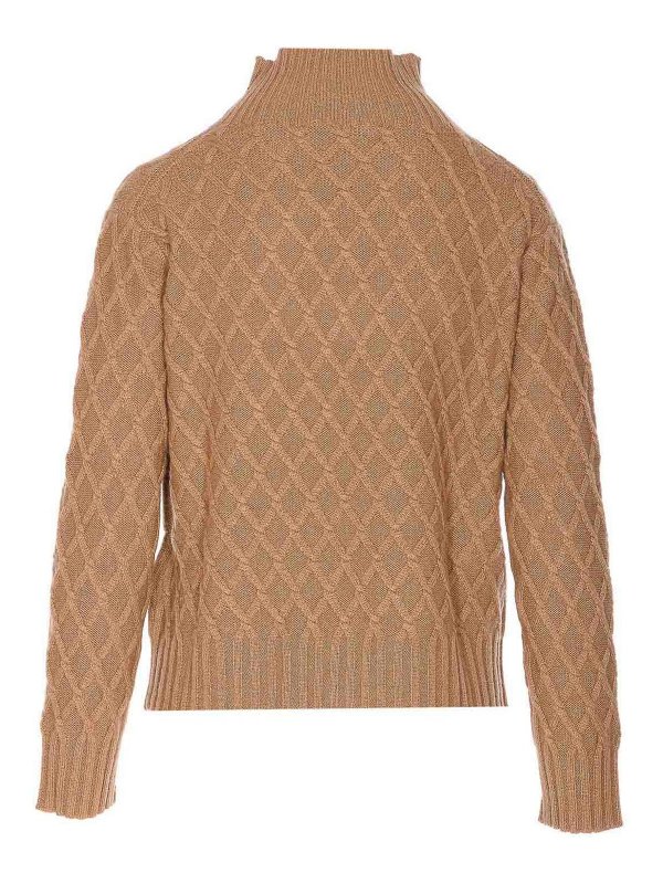 Max Mara: Suéteres con cuello pico online - Suéter Cuello Redondo - Beis
