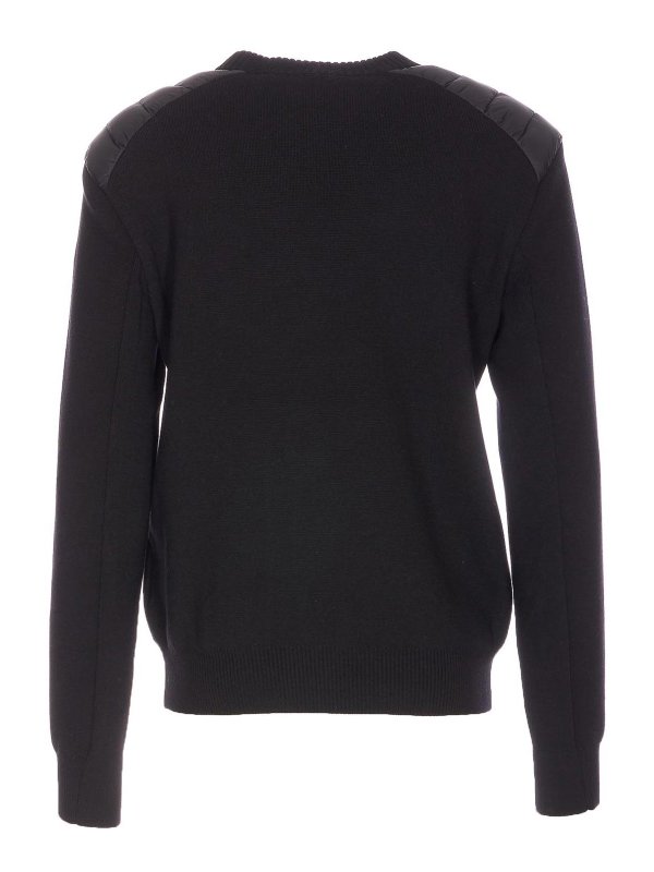 MONCLER: Strickpullover mit Rundhalsausschnitt online - Rundhalspullover - Schwarz
