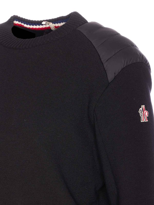 The Best Shops MONCLER: Strickpullover mit Rundhalsausschnitt - Rundhalspullover - Schwarz