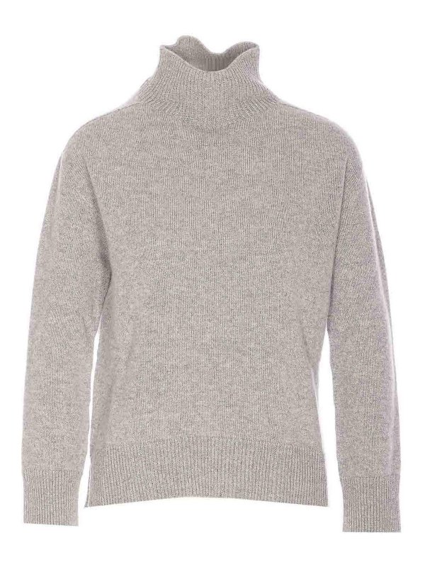S MAX MARA: Strickpullover mit Rundhalsausschnitt - Rundhalspullover - Grau