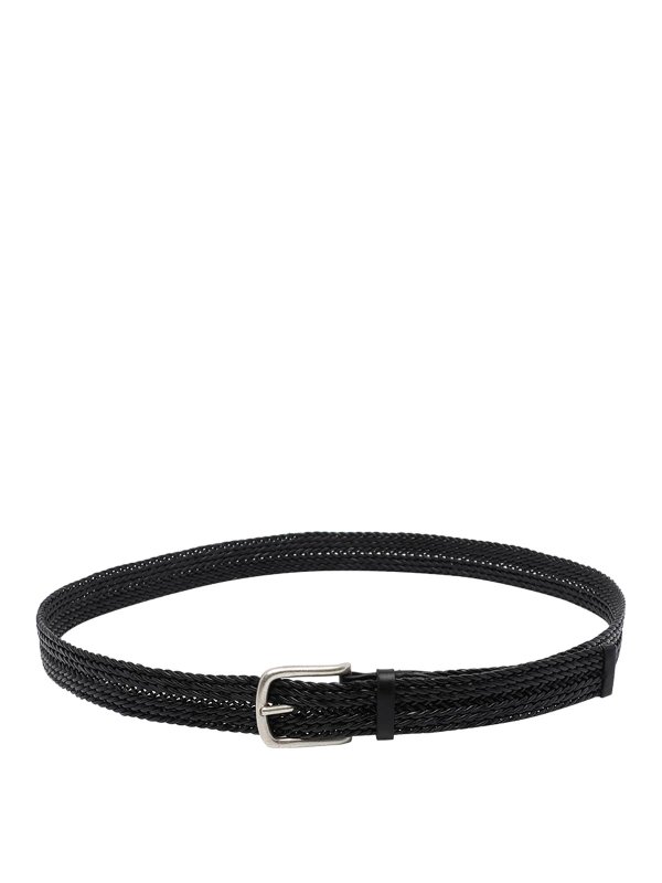 ORCIANI: belts - Black Plug Belt