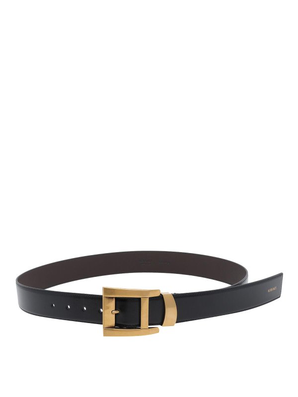 VERSACE: belts - Leather Belt 4 Cm