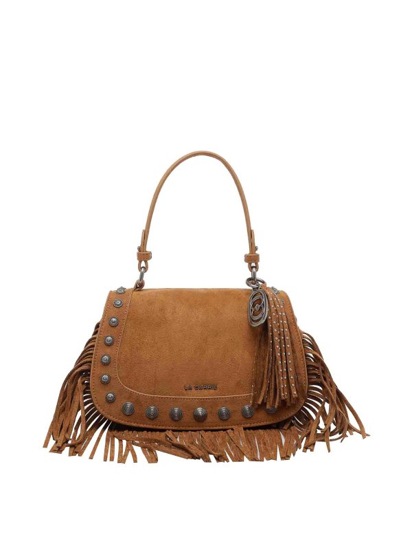 LA CARRIE: totes bags - Aztec Suede Handbag