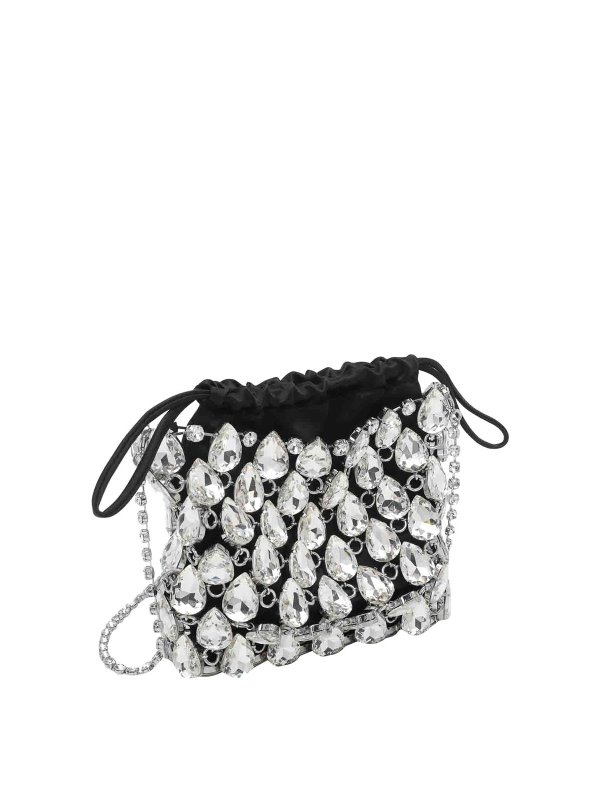 Self Portrait: totes bags online - Mini Crystal Chainmail Handbag