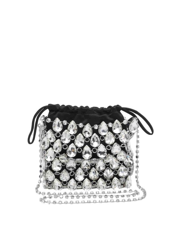 The Best Shops Self Portrait: totes bags - Mini Crystal Chainmail Handbag