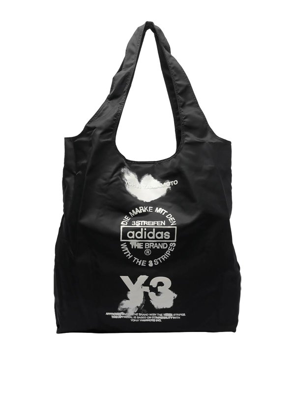 Y-3: totes bags - Black Tote Bag