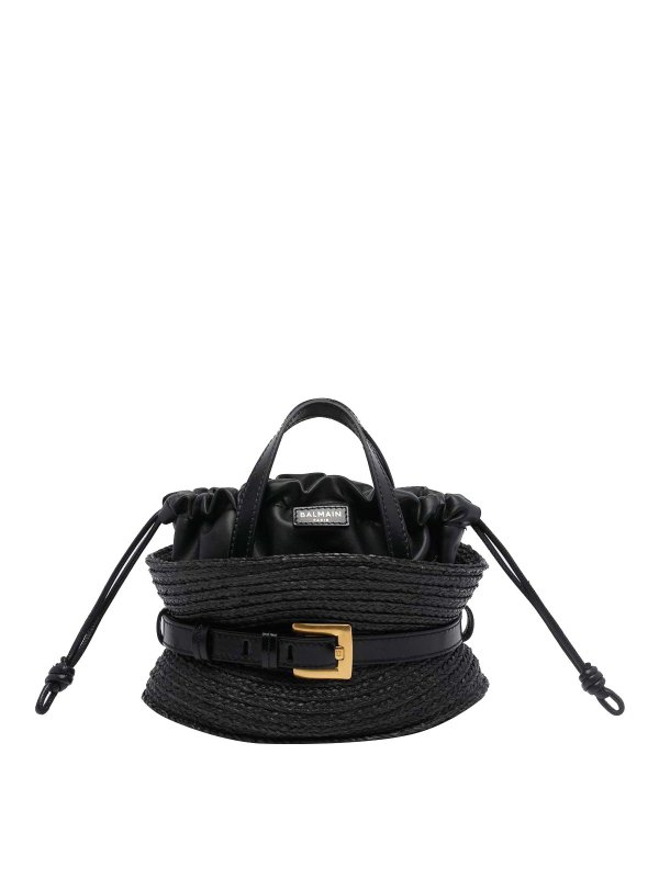 Balmain: shoulder bags - Black Shuffle Bag