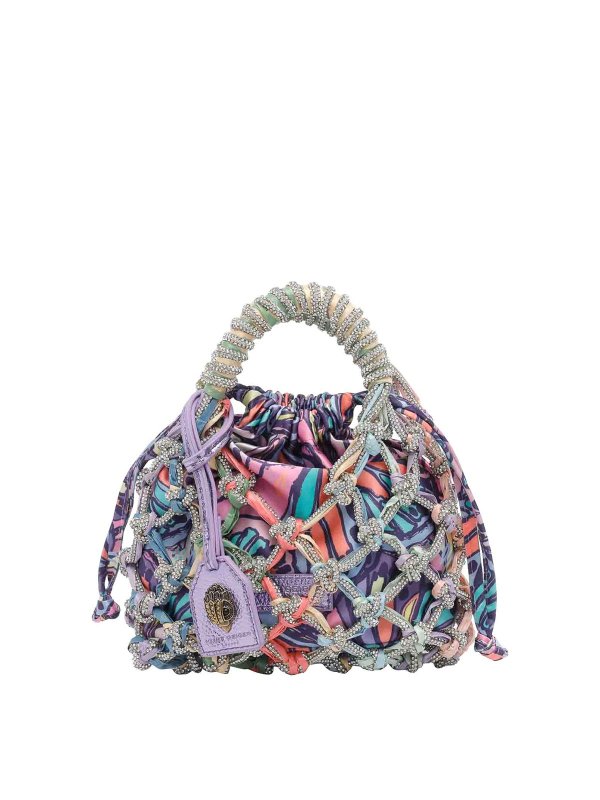 KURT GEIGER: Bucket bags - Multicolor Small Macrame Crystal Bucket Bag