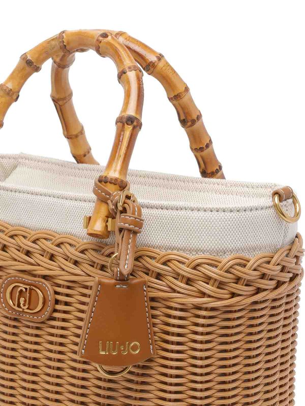 Borsa tote beige e bianca shop online: Liu Jo
