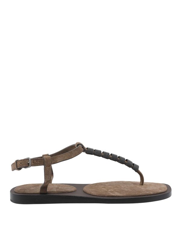 BRUNELLO CUCINELLI: サンダル - サンダル - ブラウン