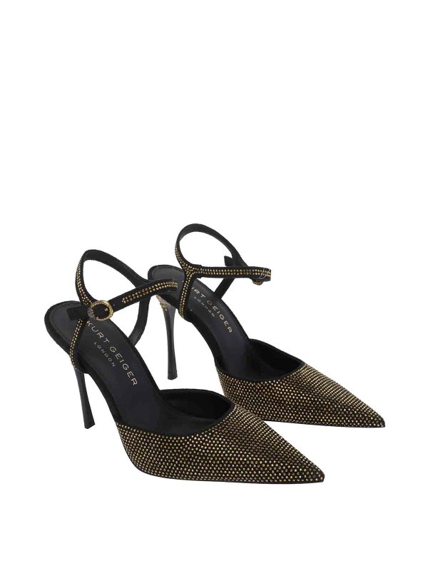 KURT GEIGER: court shoes online - Black Mayfair Slingback Pump