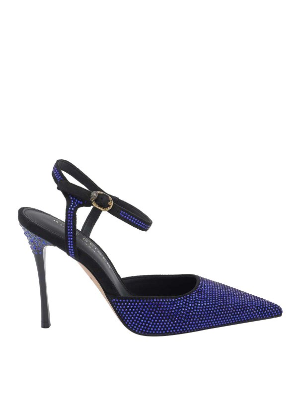 KURT GEIGER: court shoes - Blue Mayfair Slingback Pump