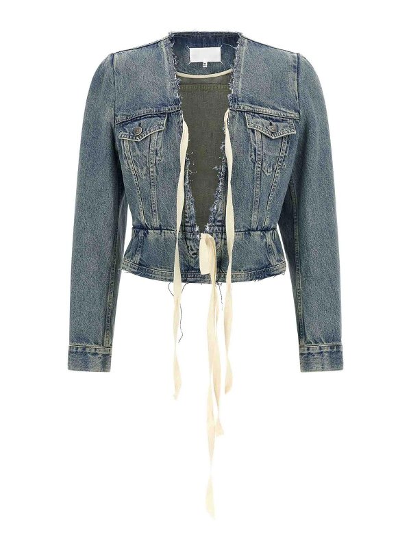 Maison Margiela: Jeansjacken - Jeansjacke - Hellblau