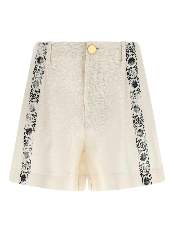 ALBERTA FERRETTI: Trousers Shorts - Linen Shorts