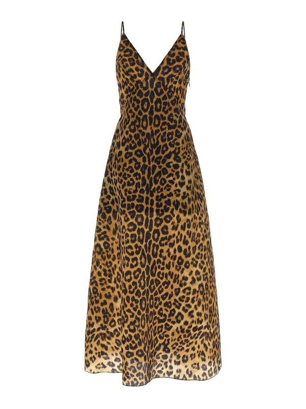 ALBERTA FERRETTI: ニーレングスドレス - 膝丈ドレス - ブラウン