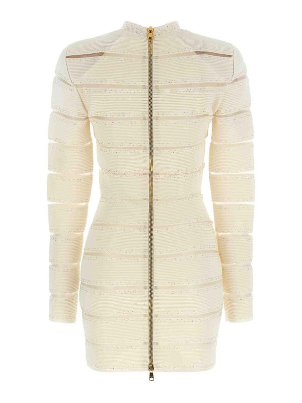 Balmain: ニーレングスドレス online - 膝丈ドレス - 白