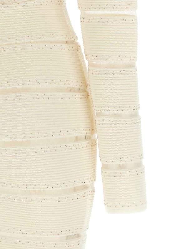 膝丈ドレス - 白 shop online: Balmain