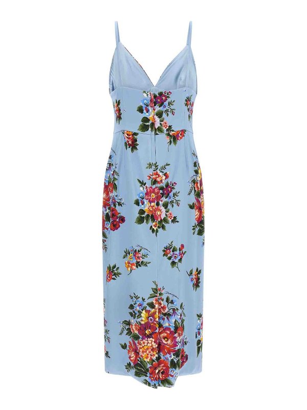DOLCE & GABBANA: Knielange Kleider online - Knielanges Kleid - Hellblau