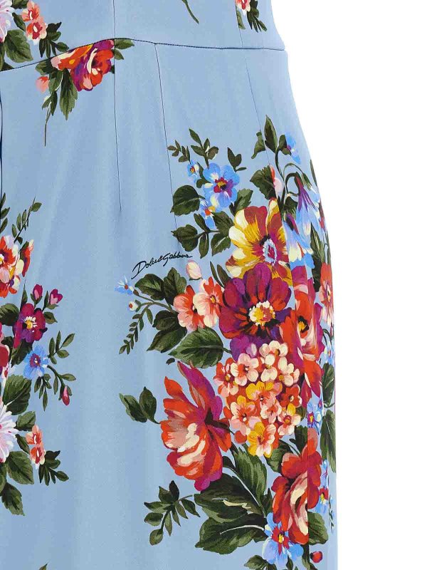 Knielanges Kleid - Hellblau shop online: DOLCE & GABBANA