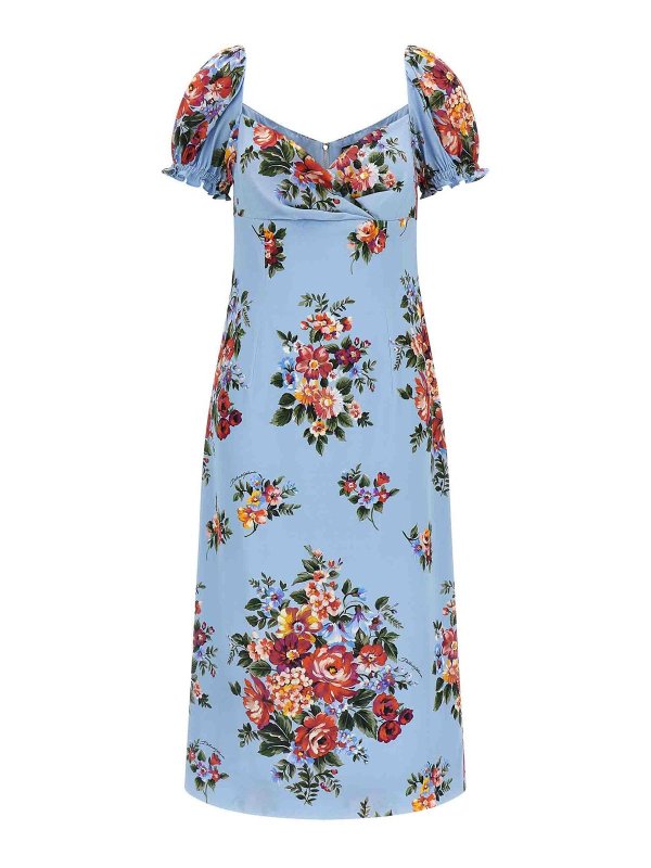 DOLCE & GABBANA: ニーレングスドレス - 膝丈ドレス - ライトブルー