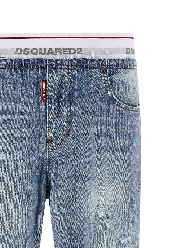 The Best Shops DSQUARED2: Jeans à jambe droite - Jean Droit - Bleu
