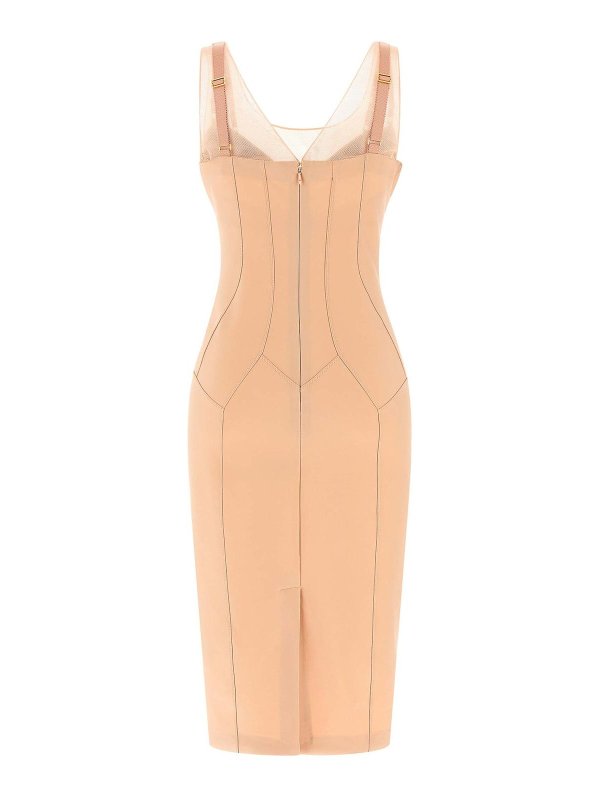ELISABETTA FRANCHI: ニーレングスドレス online - 膝丈ドレス - ヌードカラー
