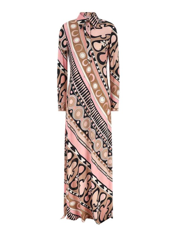EMILIO PUCCI: マキシドレス - マキシドレス - ヌードカラー