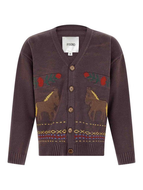 FOUND: Cardigans - Cardigan - Marron