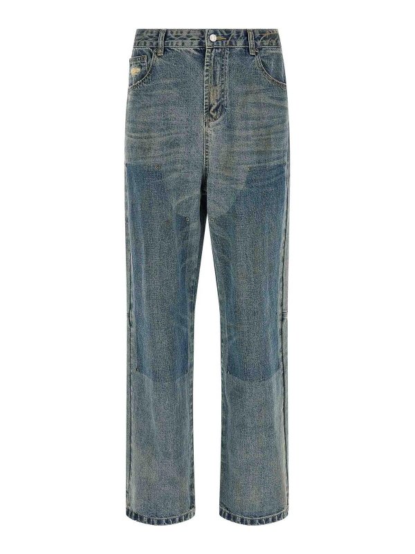 FOUND: straight leg jeans - Double Knee Carpenter Jeans