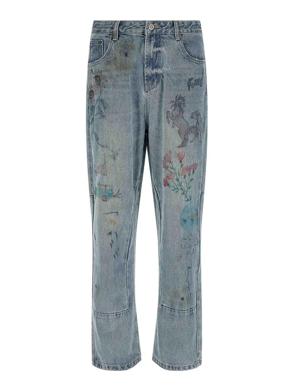 FOUND: jeans dritti, a sigaretta - Jeans artistici a mano