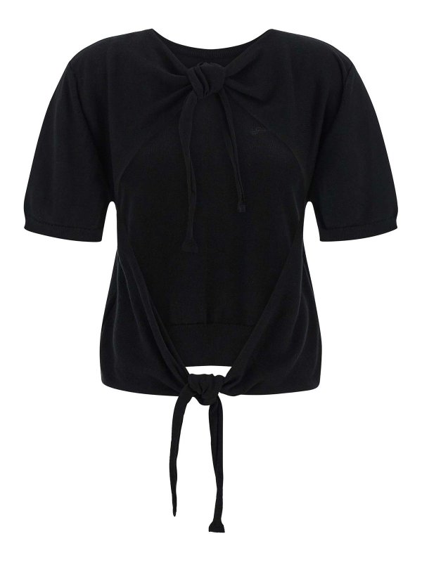 GANNI: crew necks online - Bare Back Sweater