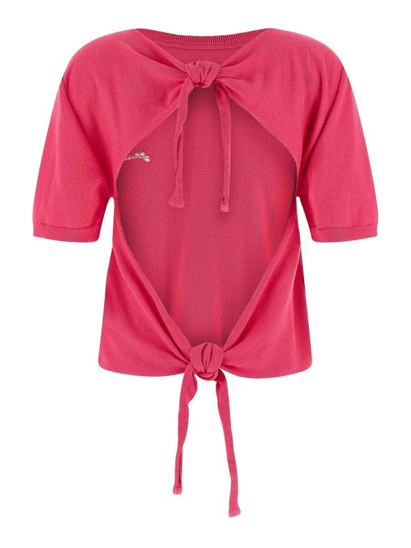 GANNI: crew necks online - Bare Back Sweater