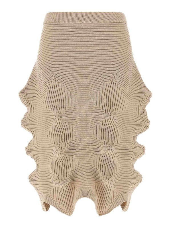 ISSEY MIYAKE: Knielange und Midi Röcke - Midirock - Beige