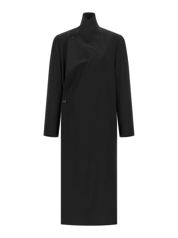 LEMAIRE: trench coats online - Wool Crpe Coat