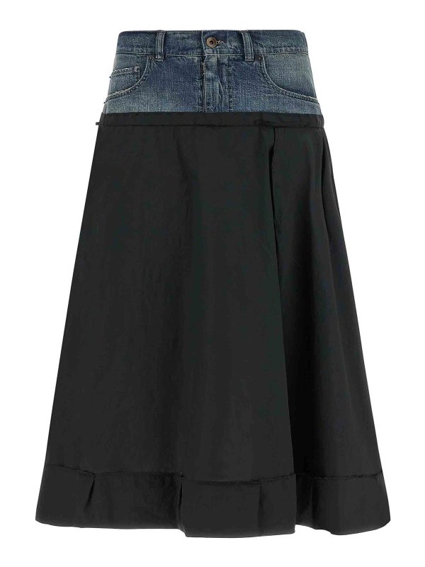 Maison Margiela: Knee length skirts & Midi - Denim Insert Skirt