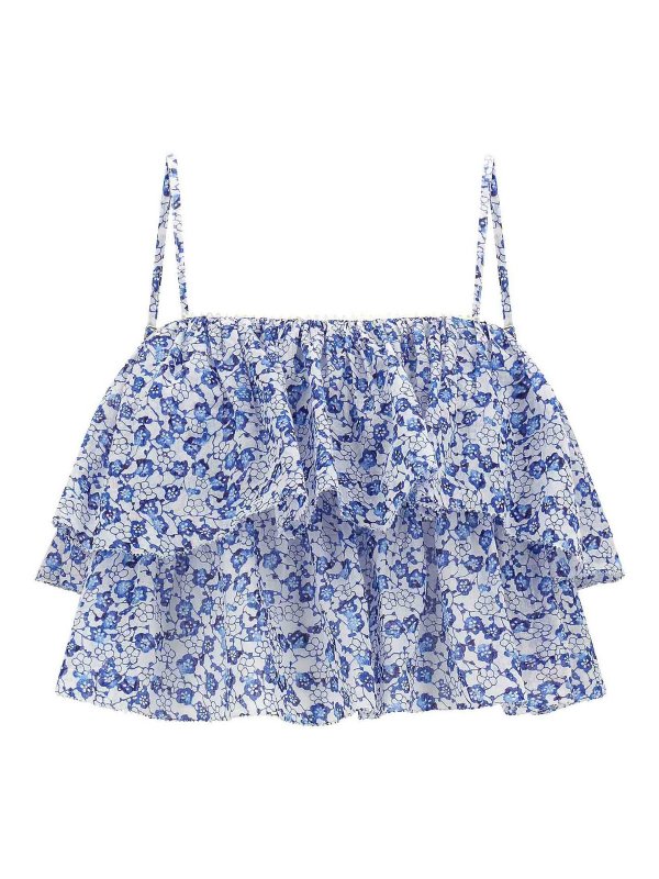 Isabel Marant Etoile: Tops y camisetas sin mangas - Top - Azul