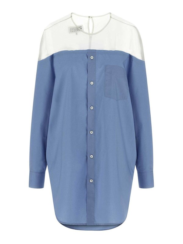 MM6 MAISON MARGIELA: シャツ - シャツ - ライトブルー