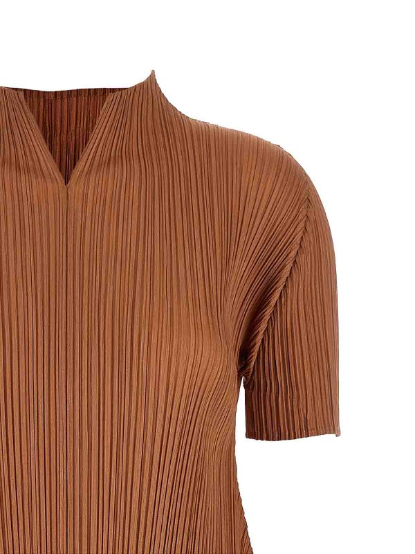 The Best Shops PLEATS PLEASE ISSEY MIYAKE: ニーレングスドレス - 膝丈ドレス - ブラウン