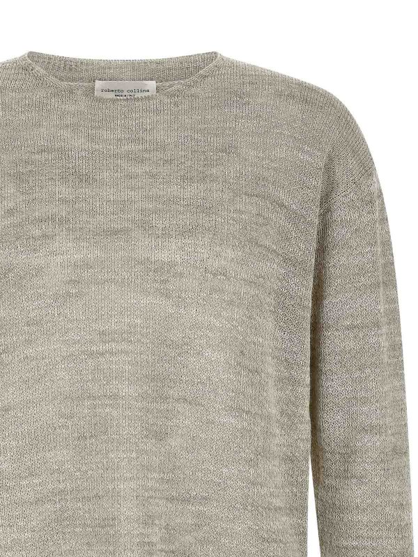 The Best Shops ROBERTO COLLINA: Pull col rond - Pull Col Rond - Gris