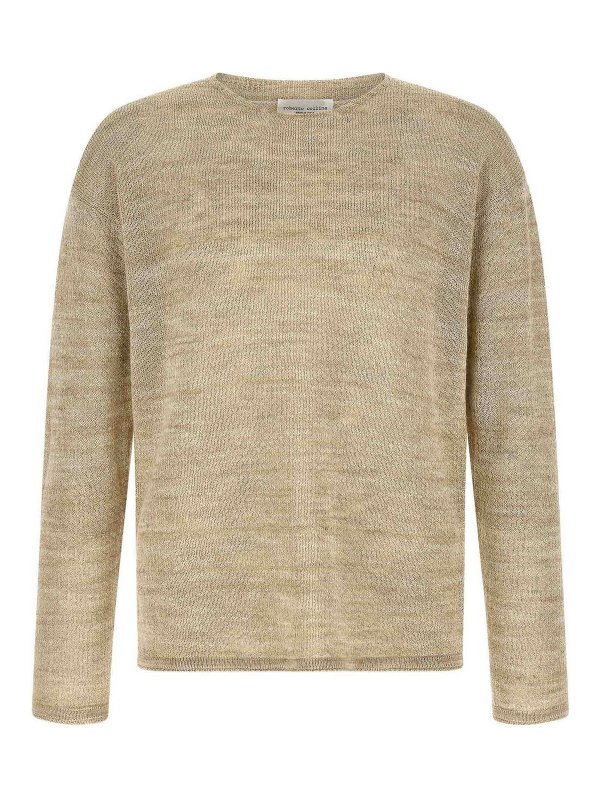 ROBERTO COLLINA: Pull col rond - Pull Col Rond - Beige