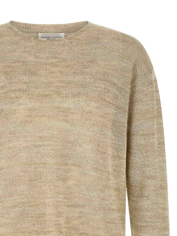 The Best Shops ROBERTO COLLINA: Pull col rond - Pull Col Rond - Beige