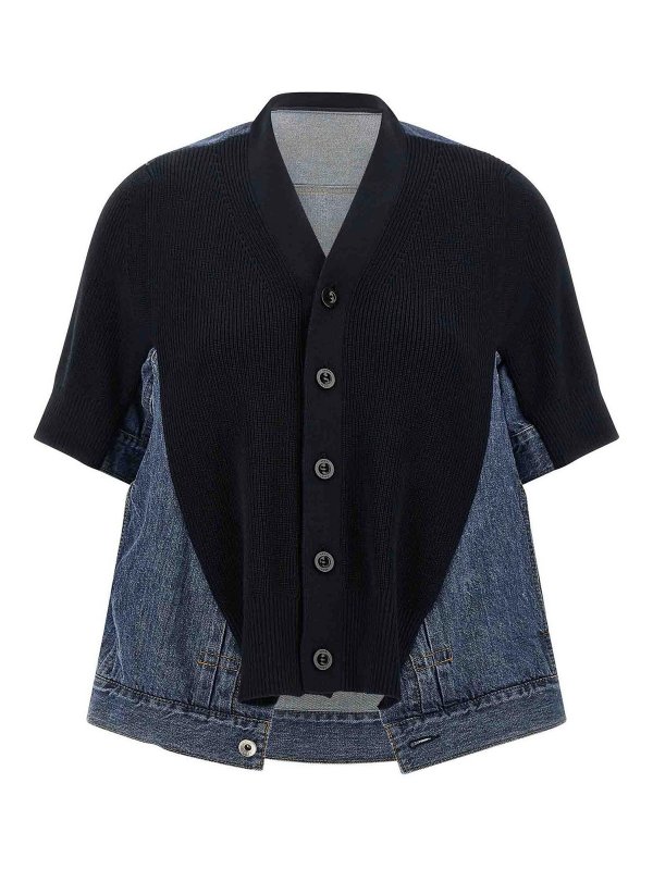 Sacai: Cardigans - Cardigan - Blau