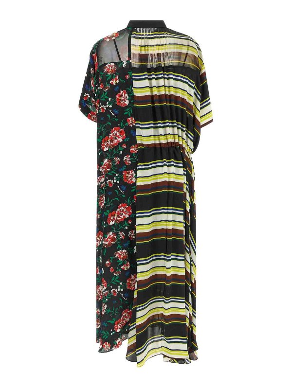 Sacai: knee length dresses online - Pattern Mix Dress