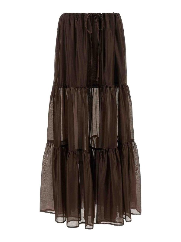 TWINSET: Faldas largas - Falda Larga - Marrón