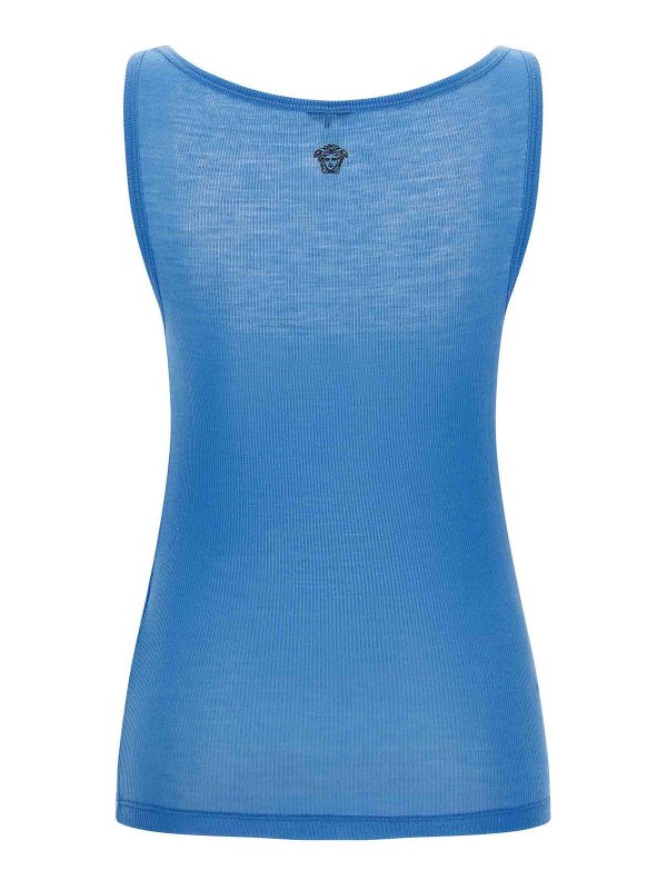 VERSACE: Tops y camisetas sin mangas online - Top - Azul Claro